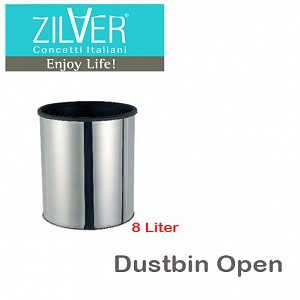 Zilver Dustbin Open 8 Liter
